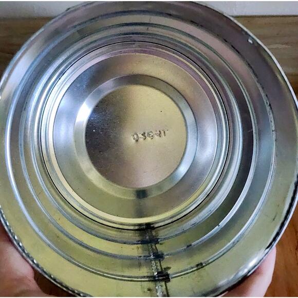 Vintage 7" Hills Brothers / Bros Coffee Can Red Atomic MCM Snowflakes No Lid - Picture 9 of 14